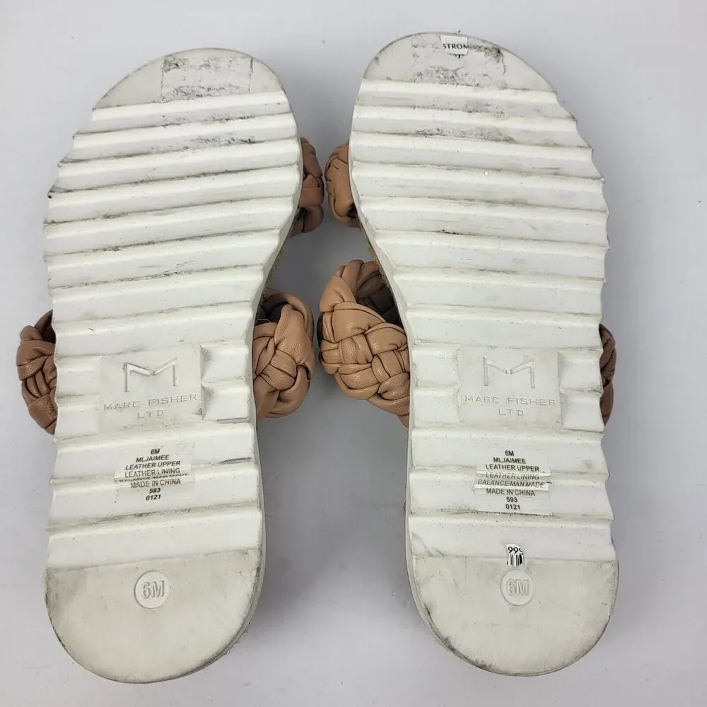 Marc Fisher Jaimee Espadrille Slide Sandal Leather